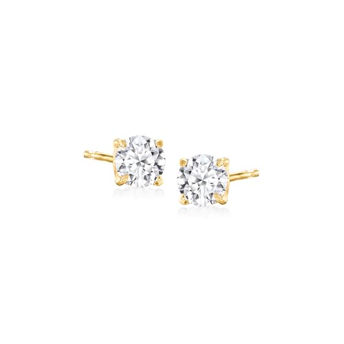 Ross-Simons 0.50 ct. t.w. Lab-Grown Diamond Stud Earrings in 18kt Gold Over Sterling
