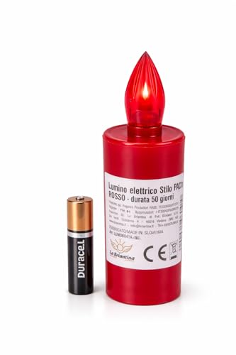 Lumino Elettrico Rosso per Loculo e Cimitero con Luce LED