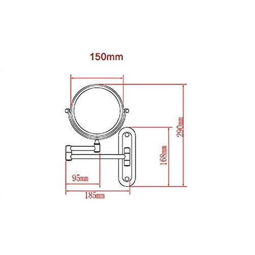 Miroir de maquillage 10X grossissant à bras rétractable et pliant - 8