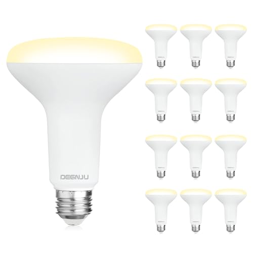 Image of DEGNJU BR30 LED Bulb, Dimmable Flood Lights Indoor CRI80 7W Equivalent 65W 2700K Soft White 650 Lumens, 15000 Lifetime Hours Recessed Light Bulbs, Interior E26 Base LED Can Light Bulbs, 12 Pack