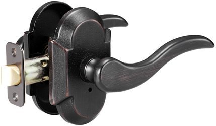 Delaney Designer 694700CR Ronda Series Passage Door Lever Set with Curved Backplate