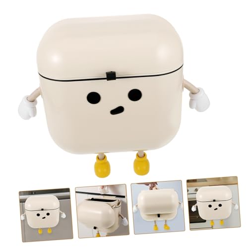 Caneca de basura rectangular beige para colgar en cocina miniatura 5