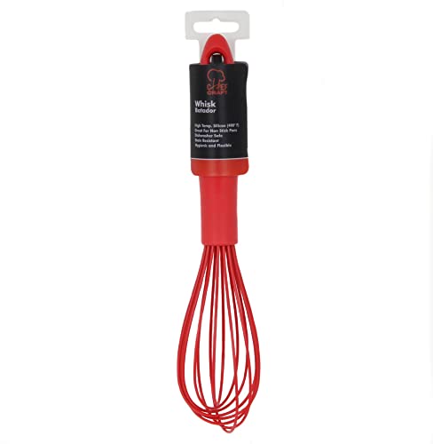 Chef Craft Premium Silicone Wire Cooking Whisk, 10.5 Inch, Red #TOP1