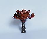 One of Burgundy Rose Porcelain Lamp Shade Finial, Harp Topper