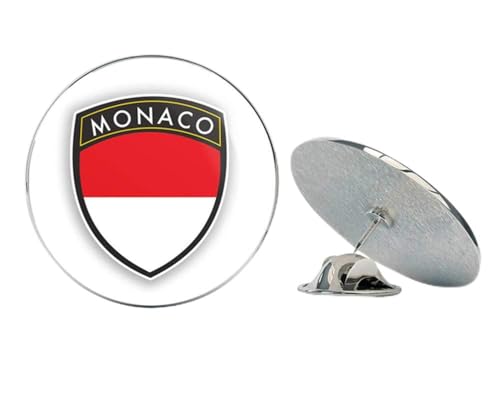 Monaco Flag Design Round Metal 0.75