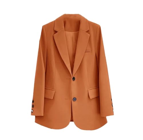 Veste d'extérieur orange ample style coréen pour structurer la silhouette