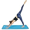 ProsourceFit-Extra-Thick-Yoga-Pilates-Exercise-mat ProsourceFit Extra Thick Yoga and Pilates Mat ½” (13mm) or 1" (25mm), 71-inch Long High Density Exercise Mat with Comfort Foam and Carrying Strap, Aqua