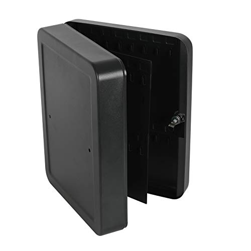 Kyodoled Key Cabinet Wall Mount,Locking Key Organizer,Key Storage Lock Box With Key,Key Management,60 Key Hooks & Tags Key Lab,12"X10"X3" Black #TOP5