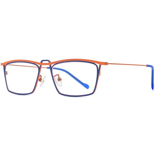 Image of FONEX Pure Titanium Glasses Frame Men Square Magnet Clip On Eyeglasses with Polarized Lens