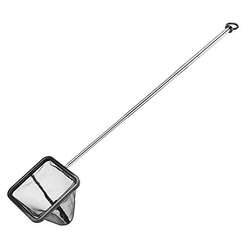 Dawafit Red de peces de acuario con extensible de acero inoxidable, red de fina para pecera
