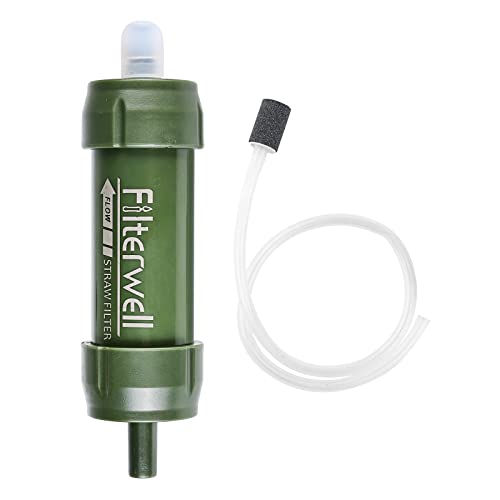 Filtro de Agua, 2000L Purificador Agua Portatil Elimine 99.99% de Bacterias, Exterior Purificador Agua Portatil, Supervivencia Potabilizador de Agua para Caminatas Aire Libre Campamentos Viajes