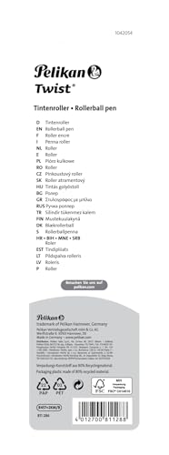 Pelikan Tintenroller Twist, universell für Rechts- und Linkshänder, Frosted Blue, 1 Stück