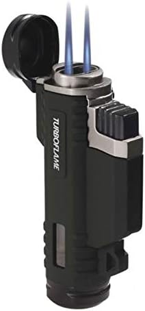 TURBOFLAME Ranger Black - Windproof Military Field Lighter - Perfect Mini Blow Torch For Camping and Outdoors