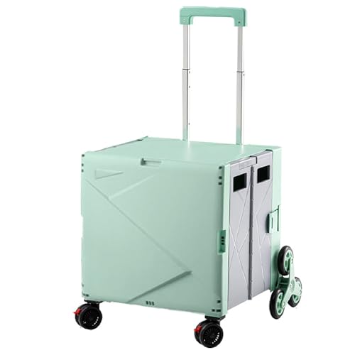 Carrito utilitario con ruedas para subir escaleras, caja de 70 litros para viajes, compras, mudanzas y uso en la oficina, mango telescópico para mayor comodidad
