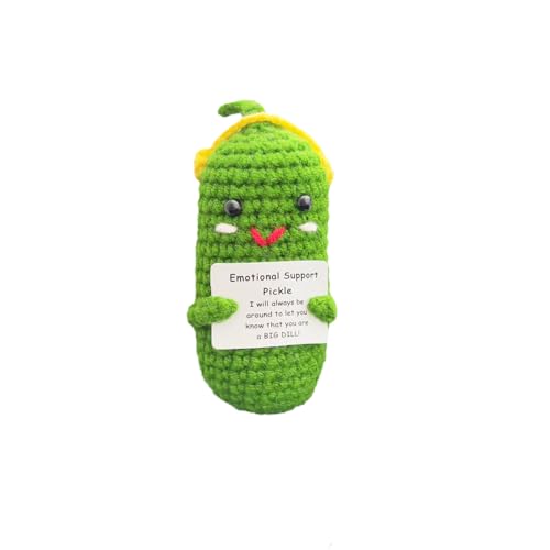 lulucross Emotional Support Cucumber with Headphones, Cute Encouragement KnittingDoll for Kid Adult Birthday (Cucumber with Headphones)