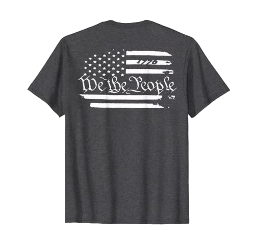 American Flag Patriotic 1776 We The People USA Print en la parte posterior Camiseta