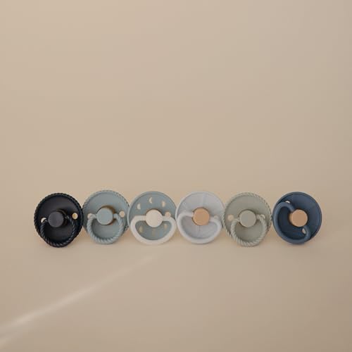 Image of FRIGG Natural Rubber Baby Pacifier 6-Pack Endless Sea | Made in Denmark | BPA-Free (6-18 Months)
