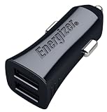 Energizer - Chargeur Voiture 17 W - 2 Ports USB-A - Chargeur Allume-Cigare - Design Fin et Compact - Noir