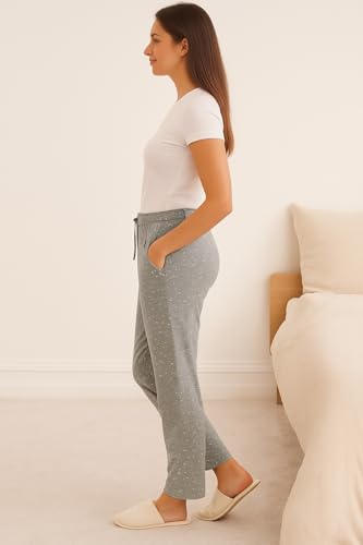 Image of CUPID Women's Plus Size Cotton Printed Pajamas, Nightwear, Lounge Wear, Walk Wear Lowers, Regular Fit Track Pants for Ladies M to 7XL