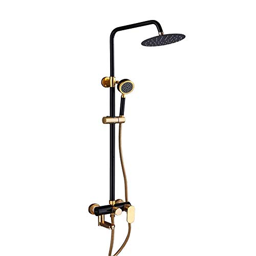 Douche haute pression design européen noir et or en aluminium avec trois modes de jets confortables