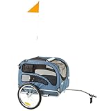 Blue 2-in-1 Pull-Behind Dog Bike Carrier Bicycle Pet Trailer