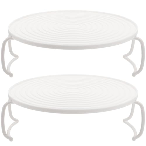 HOLIDYOYO 2pcs Microwave Stand Round Layered Storage Rack Cooking Plate for