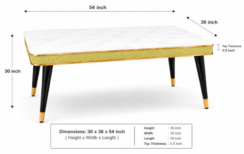 Image of WOODEN SPACE Majestic 4 Seater Wooden Dining Table Set | Urban Marble Top Dining Table with Chairs for Dining Room & Kitchen (Light Green Modern Vento) (54 x 36 x 30 inch)