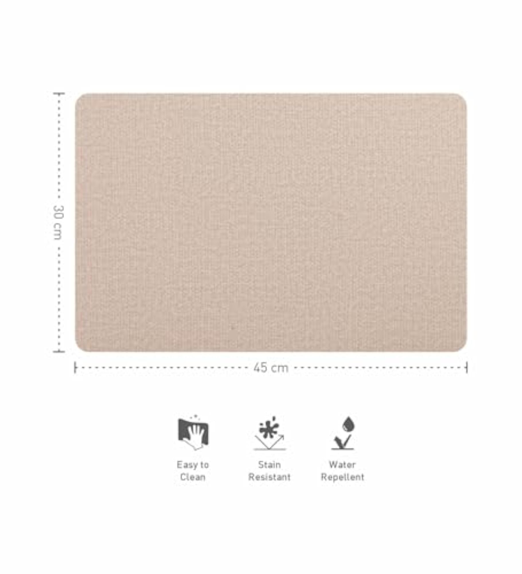 Set of 6 Premium Beige PVC Table Placemats