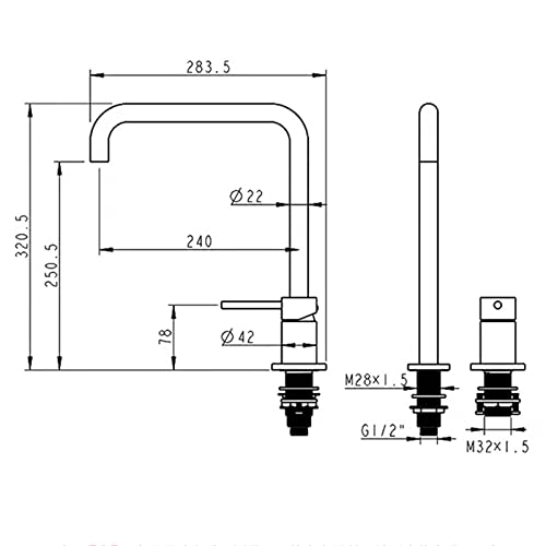 Mitigeur de lavabo robinet de salle de bain sortie d'eau rotative 360 - 4