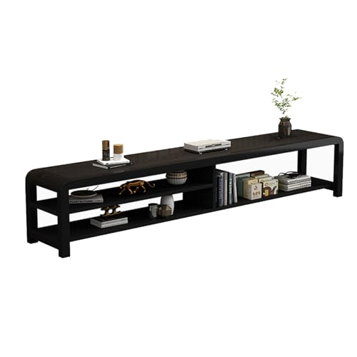 Moderno soporte de TV simple con estantes abiertos de 1,4 m, consola multi-Ma, estante Stora mesa de café para sala de estar y dormitorio, piel