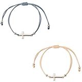 Lote 20 pulseras de tela ajustables con cruz de metal. Hilo de poliéster y cruz de metal. Ajustable a cualquier tamaño. Detalle para eventos religiosos, Bodas, Comuniones, Bautizo, Catequesis.