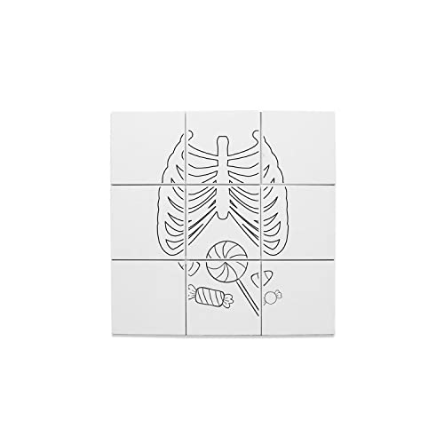 Carreaux céramique Halloween à motif radiographie osseuse avec effet visuel horreur brillant