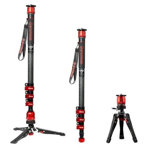 IFOOTAGE Cobra 3 Monopod Camera Stand with Pedal C180F-P, 71" Monopod for Camera Carbon Fiber, Compatible with Sony Canon Nikon DSLR Camera, Payload 17.64Lbs/8KG Cover