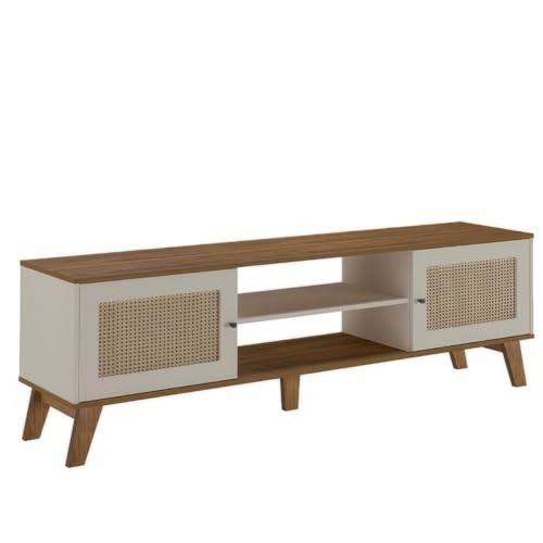 Rack para Tv ate 75" com 2 portas CHARLOTTE cor Pinho/Off White - Artely  