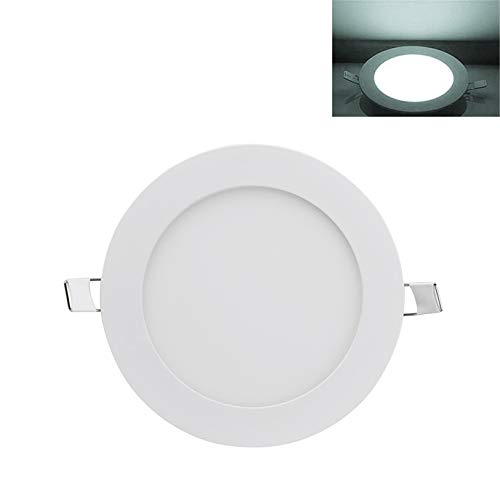 BUKEHANWEI Ultra Slim Plafond encastré Lumières 9W AC 85-265V Non Dimmable Downlights, encastré monté d'appareils d'éclairage pour Bureau Salon Cuisine Boutique Hôtel,Cold White Cover