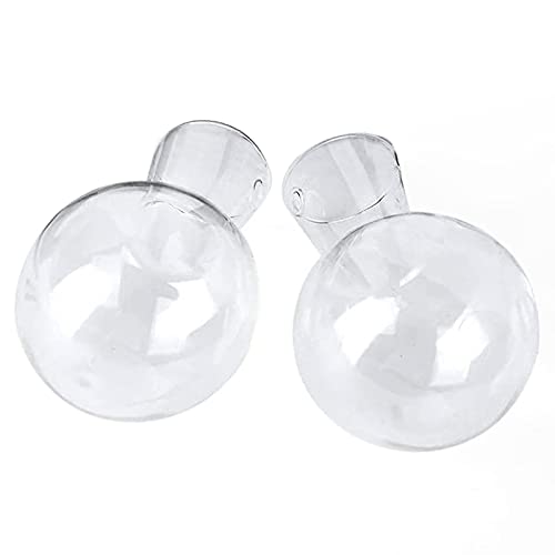 Kingbuy Bulb Glass Vase With Side-Hole For Replacement Planter Terrarium With Wooden Stand Accessories Desktop Plant Propagation Station For Hydroponics Water Plants Home Office Decoration, 2 Pack #TOP7