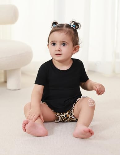 Baby Girls Summer Shorts Set Soft Short Sleeve Tops Bloomer Clothing Sets 2 Piece Bamboo Viscose Outfits 3-24Months4