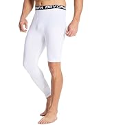 DEVOROPA Mens One Leg Compression Pants Quick Dry Basketball Running Tights Sports Leggings Athle...