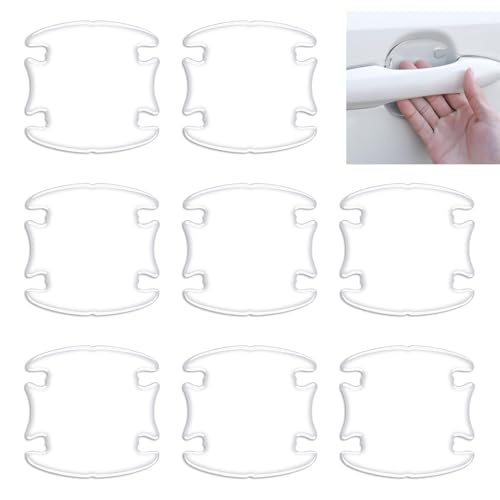 8 Pezzi Pellicola Protettiva Maniglia Auto, Adesivi Antigraffio Portiera, Pellicole Protettive Trasparenti per Maniglie Auto Universali in PVC Resistente, Protezione Invisibile per Maniglie Incassate