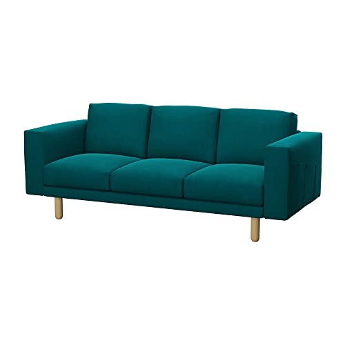Soferia Fodera di ricambio compatibile per NORSBORG divano a 3 posti, tessuto Elegance Turquoise, turchese