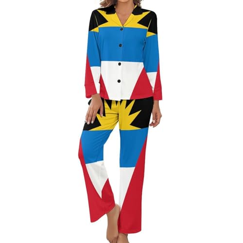 Vêtement de nuit doux pour femme avec haut manches longues et pyjama 2 pièces