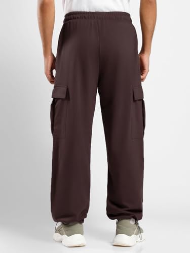 Image of Nobero Joggers for Men | Oversized Fit | Elasticated Waist with Drawcord | Soft & Breathable Fabric | Loose Track Pants | Casual & Streetwear