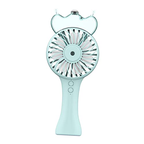Mikinona Ventilador Portátil con Aspersor de Agua Recargable USB Diseño Compacto y Ligero para Uso Exteriores y Oficina Color Verde