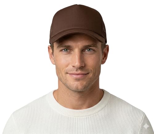 Image of NYFASHION101 Plain Mesh Trucker Hat - Breathable 6-Panel Daily Snapback Cap, Customizable Ideal for DIY Embroidery & Patches