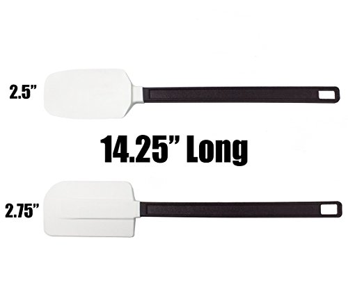 Griddle Kings zestaw silikonowych szpatułek i skrobaków o wysokiej temperaturze, 35,5 cm (35,5 cm) bardzo długi do sięgania głębokich misek. Wysoka wytrzymałość, materiały klasy gastronomicznej nie pękną podczas intensywnego użytkowania.