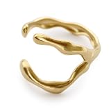[ジュエル ボックス] JewelVOX 指輪 リング レディース 変形 ニュアンス 太め サージカルステンレス 18号 金属アレルギー対応 大人 (ゴールド)