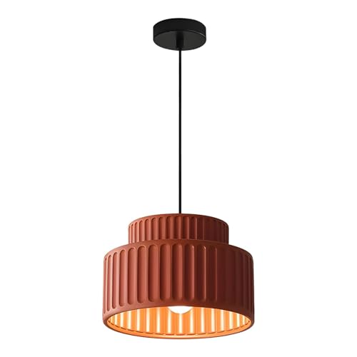 KCO Lampadario a sospensione in resina sintetica, altezza regolabile 150 cm, Ø 23 cm, rosso