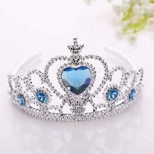 PartyMane Snow Queen Costume Crown Tiara Snowflake Princess Dress Up Hair Accessories Snow Hair Clips Crown Princess Shiny Side clamp Easter Present (Blue Stoned) 1 Pcs - Image 2