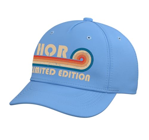 HOR Retro 70s 80s Sunset Stripe Adjustable Printed Baseball Hat, Light Blue