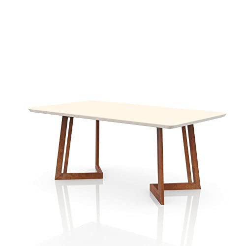 Conjunto Sala de Jantar 6 Lugares Madeira Mesa California e Cadeira Dakota Tecido A40 Móveis Meneghe